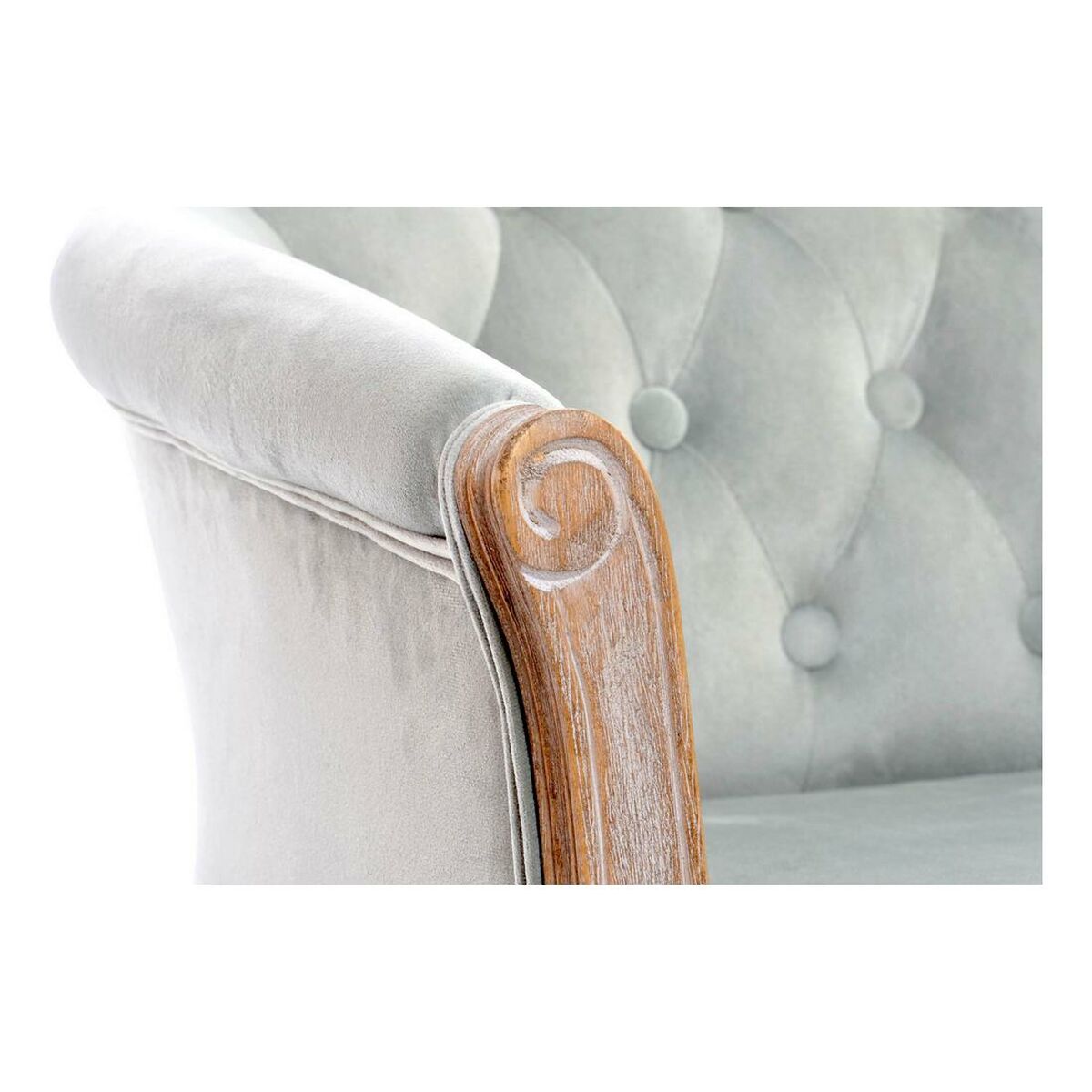 Poltrona DKD Home Decor Grigio Poliestere Legno d'albero della gomma (62 x 58 x 69 cm)
