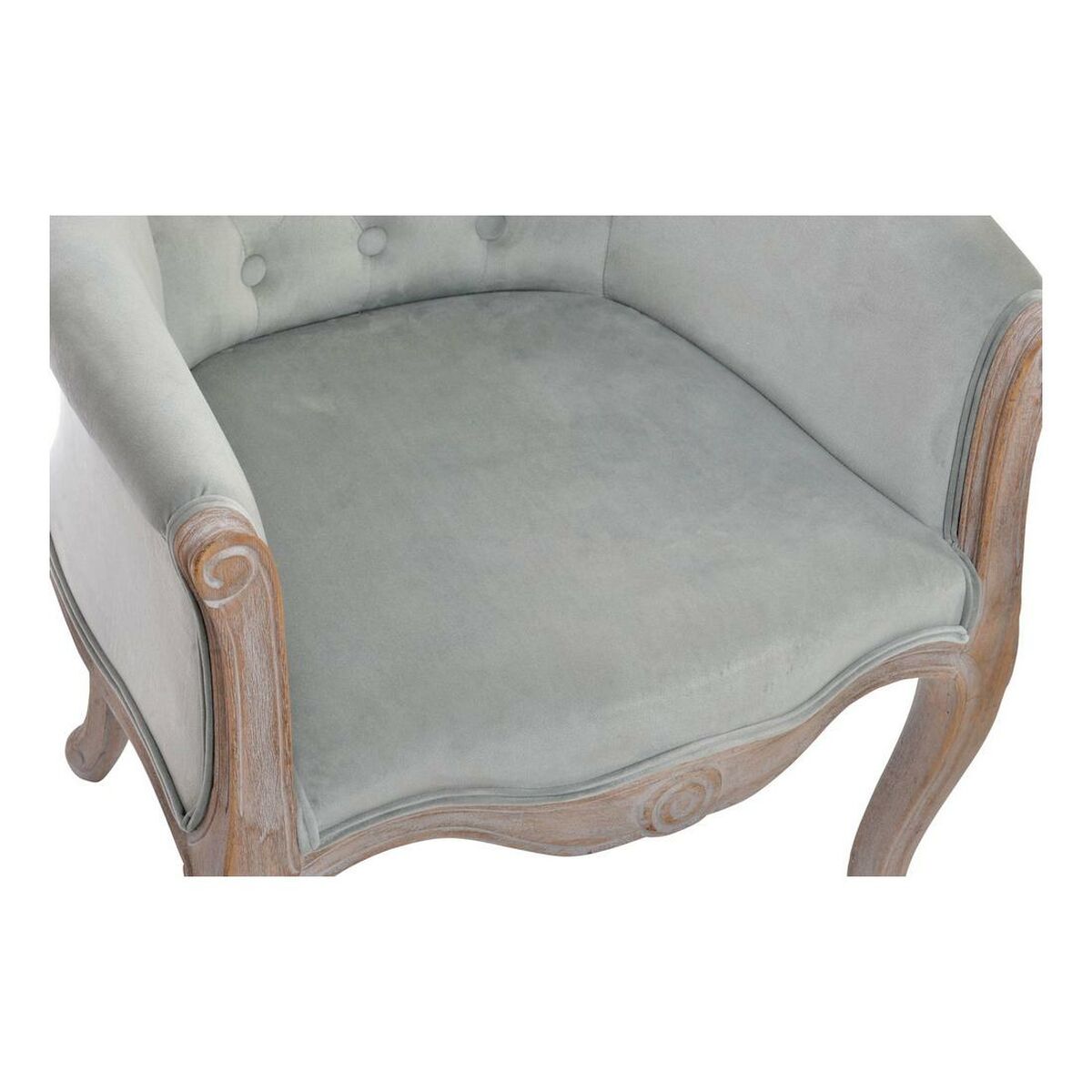 Poltrona DKD Home Decor Grigio Poliestere Legno d'albero della gomma (62 x 58 x 69 cm)
