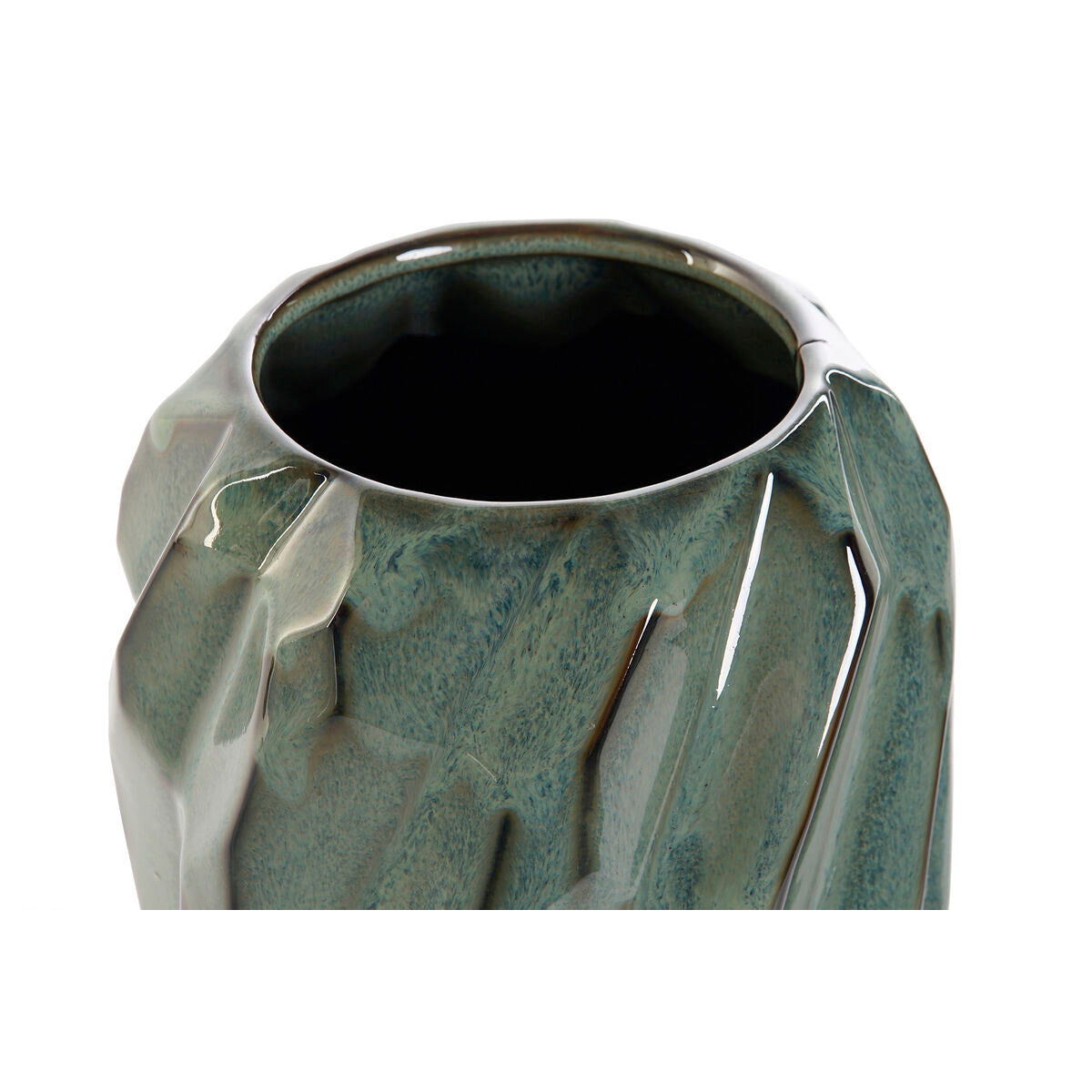 Vaso DKD Home Decor Menta Grigio chiaro Gres (2 Unità) (16 x 16 x 27 cm)