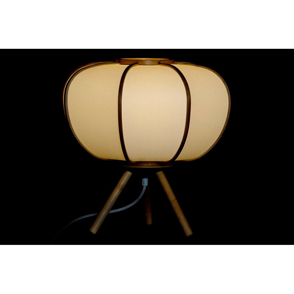 Lampada da Tavolo DKD Home Decor Bianco Poliestere Bambù 220 V 50 W