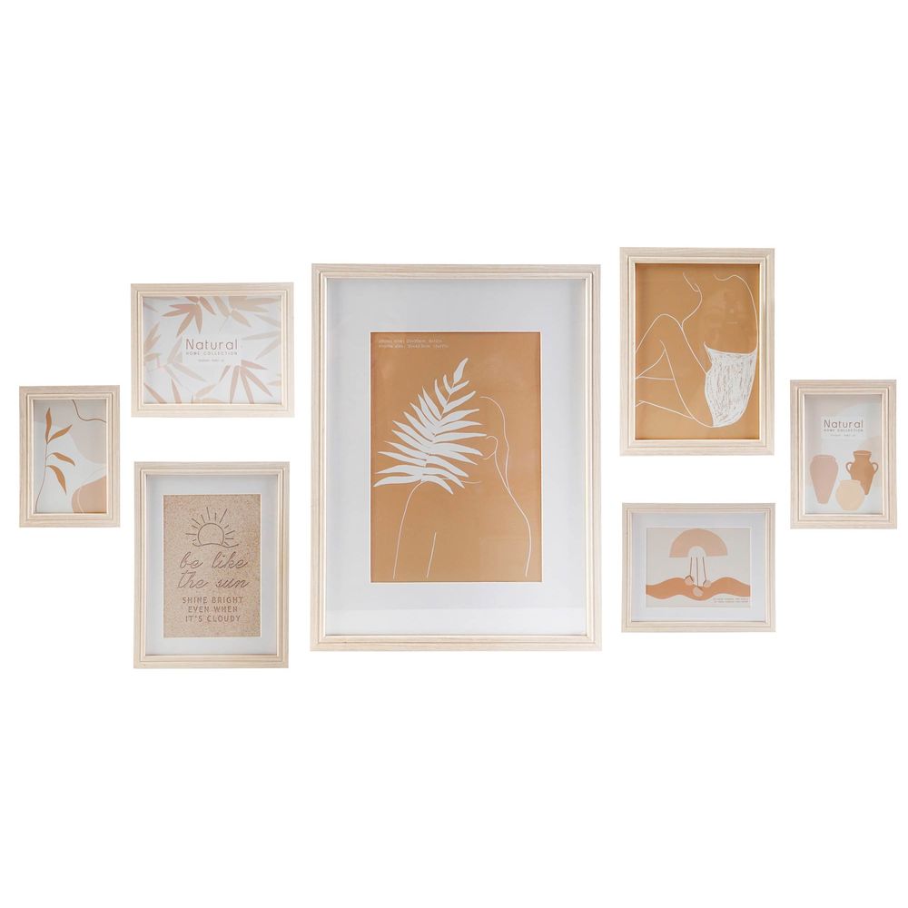 Portafoto da Parete DKD Home Decor Vetro Moderno Legno MDF (7 pezzi)