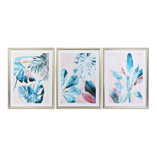 Quadro DKD Home Decor Tropicale (3 pezzi) (60 x 4 x 80 cm)