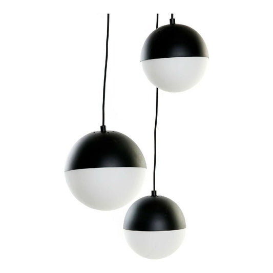 Lampadario DKD Home Decor Bianco Nero Metallo Vetro 220 V (40 x 40 x 80 cm)