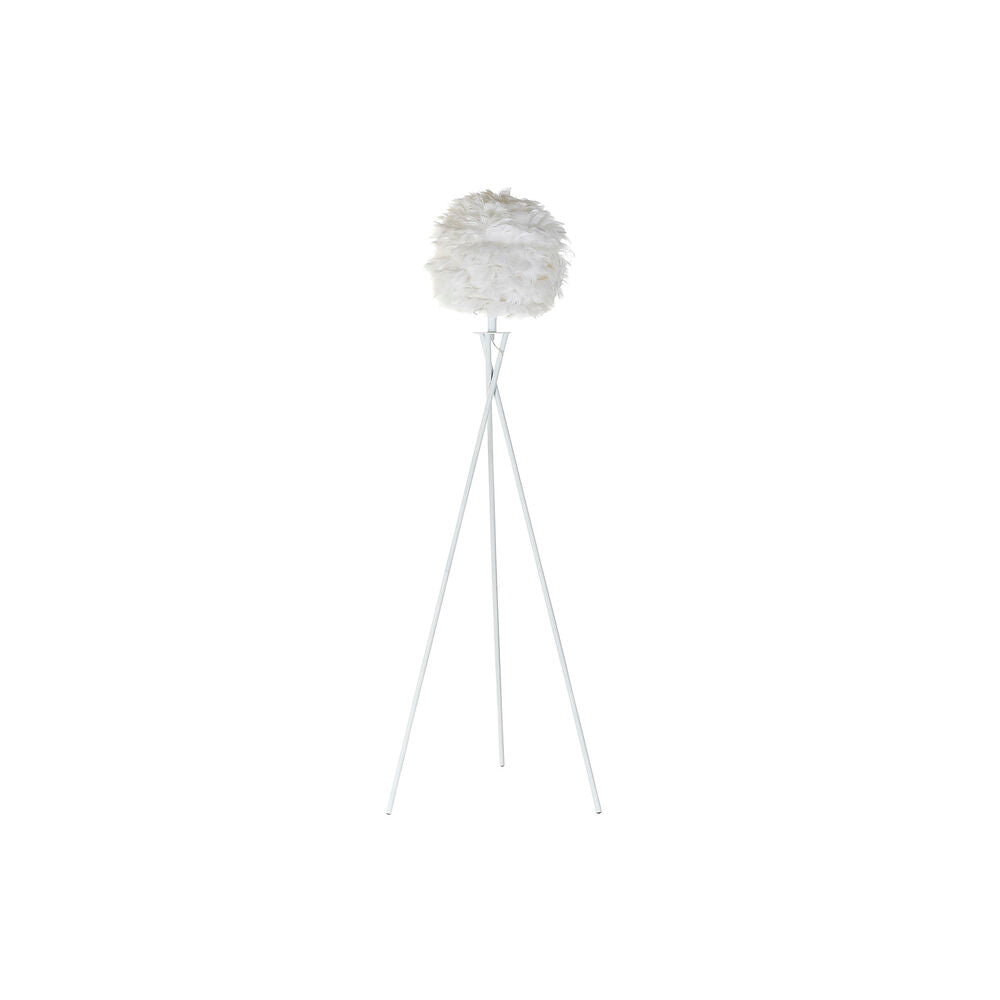 Lampada da Terra DKD Home Decor Metallo Bianco Piuma (40 x 40 x 150 cm)