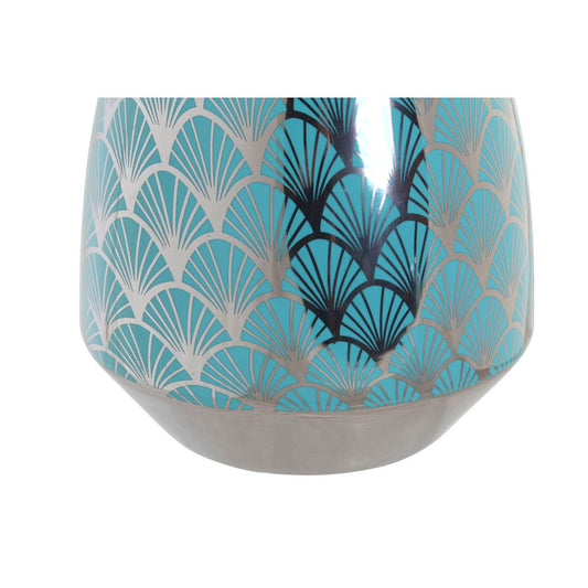 Vaso DKD Home Decor S3021434 Porcellana Turchese Orientale (18 cm) (18 x 18 x 24 cm)