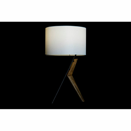 Lampada da tavolo DKD Home Decor Bianco Marrone Nero Poliestere Metallo Rovere 220 V 50 W (35 x 35 x 54 cm)