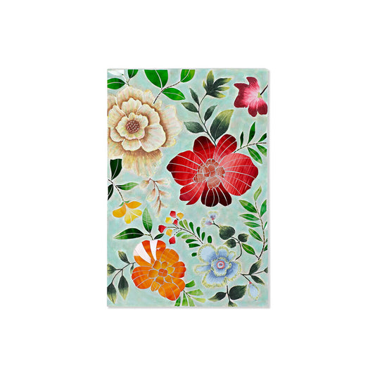 Tela DKD Home Decor Vetro Fiori Tela (80 x 4 x 120 cm)