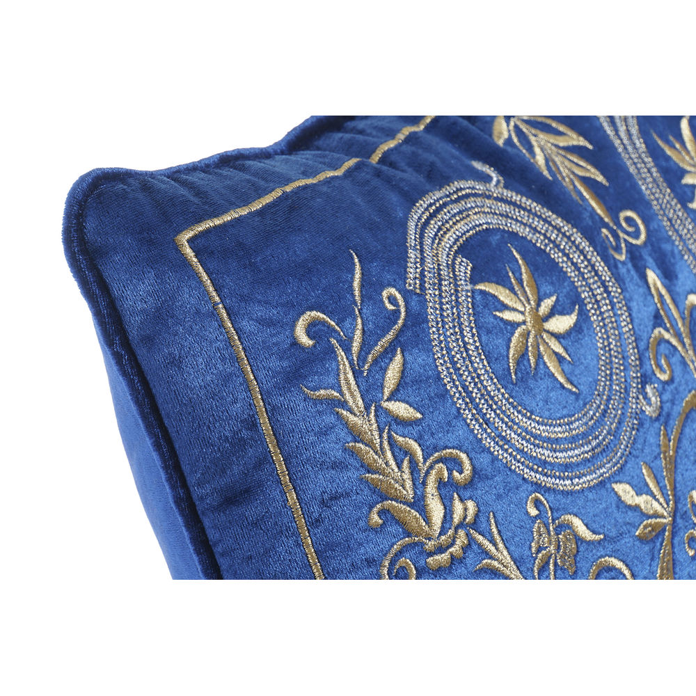 Cuscino DKD Home Decor Azzurro Poliestere Velluto Dorato (45 x 10 x 45 cm)