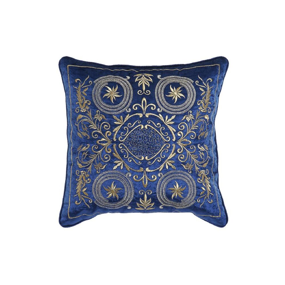 Cuscino DKD Home Decor Azzurro Poliestere Velluto Dorato (45 x 10 x 45 cm)