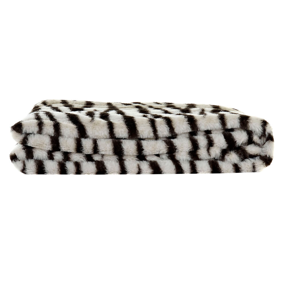Coperta DKD Home Decor Selvaggio Nero Grigio Bianco (130 x 170 x 2 cm)