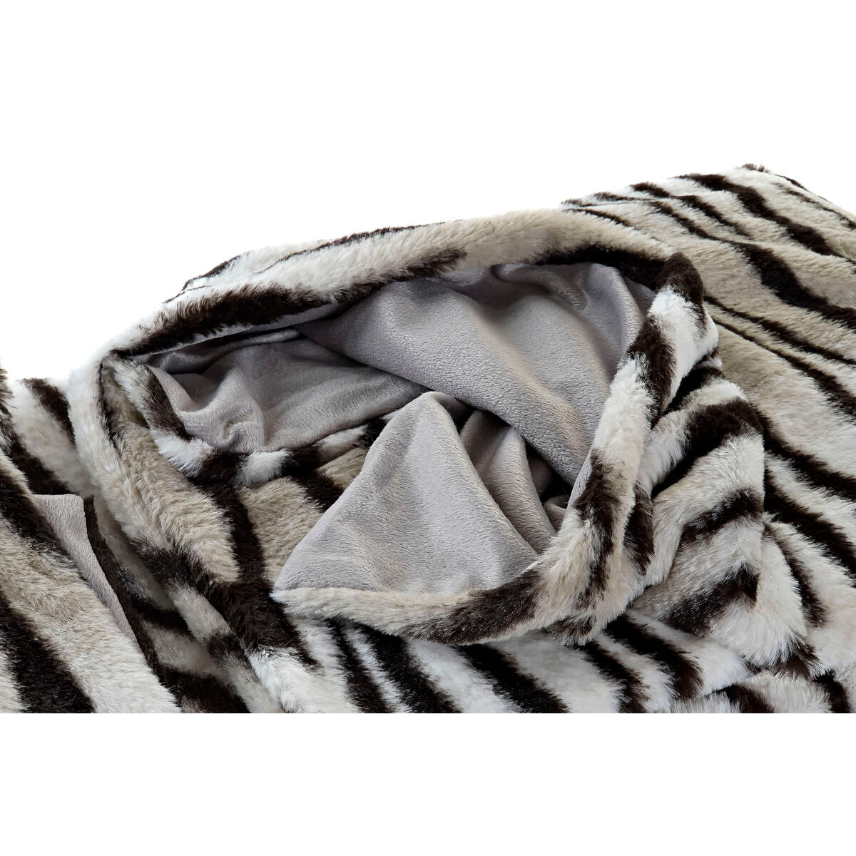Coperta DKD Home Decor Selvaggio Nero Grigio Bianco (130 x 170 x 2 cm)