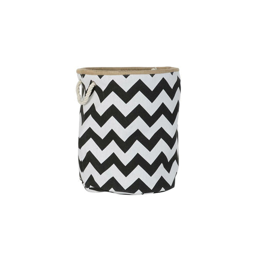 Cestino DKD Home Decor Poliestere Iuta Moderno Zig-zag (38 x 38 x 45 cm)
