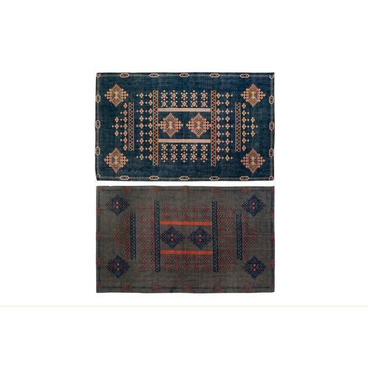Tappeto DKD Home Decor Azzurro Arancio Arabo Geometrico (120 x 180 x 0,4 cm) (2 Unità)