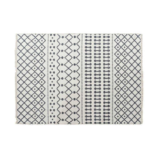 Tappeto DKD Home Decor Bianco Poliestere Cotone Grigio Scuro (160 x 230 x 1 cm)