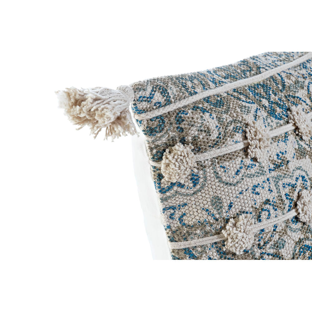 Cuscino DKD Home Decor Beige Azzurro Poliestere Cotone (45 x 5 x 45 cm)