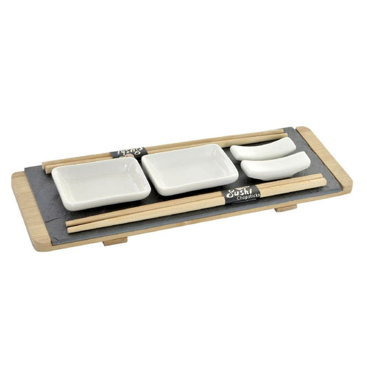 Set per Sushi DKD Home Decor Bambù Lavagna (9 pcs) (30 x 10 x 3,5 cm)