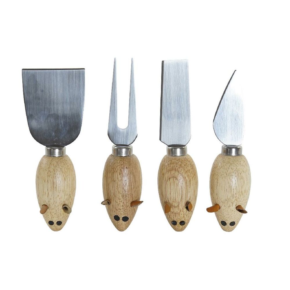 Set di Utensili da Cucina DKD Home Decor Acciaio inossidabile Pino (4 pcs)