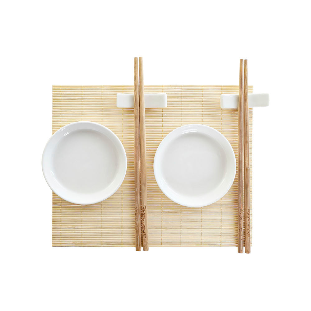 Set per Sushi DKD Home Decor Bambù Gres (7 pcs) (28,8 x 19,8 x 3 cm)