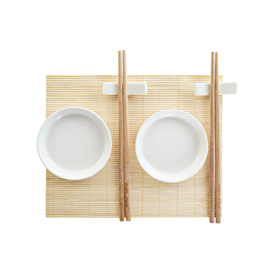 Set per Sushi DKD Home Decor Bambù Gres (7 pcs) (28,8 x 19,8 x 3 cm)