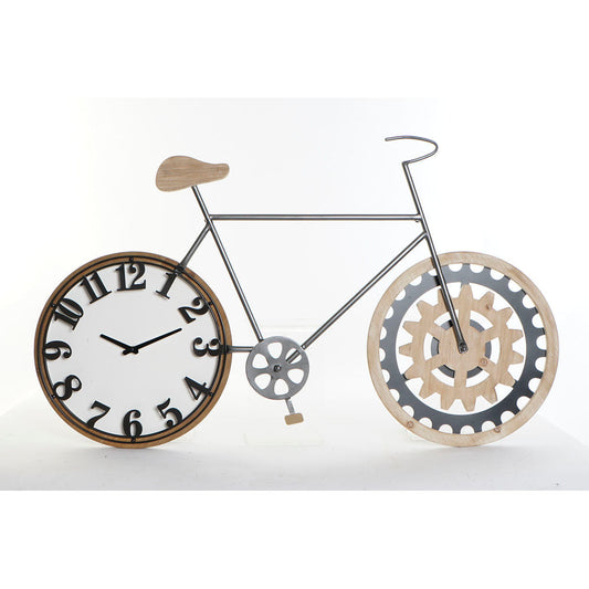 Orologio da Parete DKD Home Decor Nero Bicicletta Metallo Legno MDF (108 x 6.4 x 63.5 cm)