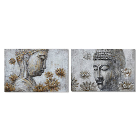 Quadro DKD Home Decor Buddha (2 pezzi) (120 x 2.8 x 80 cm)