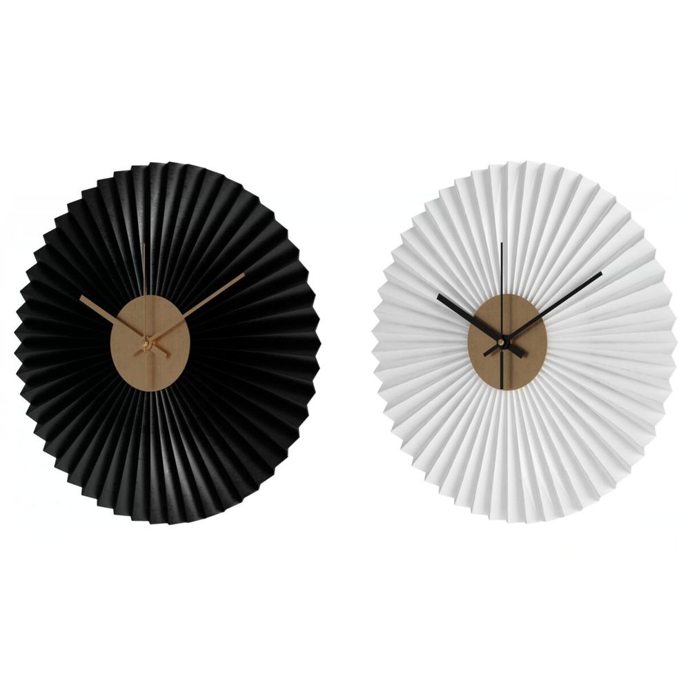 Orologio da Parete DKD Home Decor Nero Bianco Ferro (30 x 4 x 30 cm) (2 pezzi)