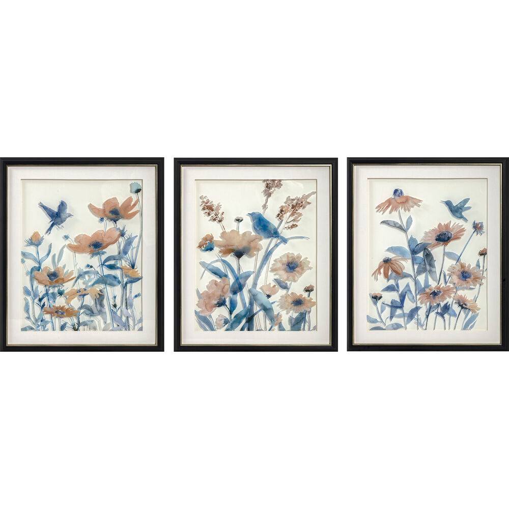 Quadro DKD Home Decor Fiori (50 x 2 x 60 cm) (3 pezzi)