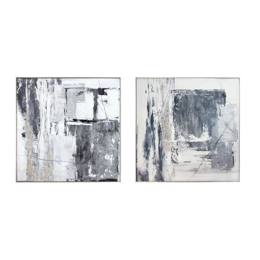 Quadro DKD Home Decor Abstract (2 pezzi) (80 x 3 x 80 cm)