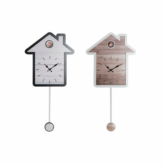 Orologio da Parete DKD Home Decor Bianco Casa Legno MDF (32 x 4.5 x 56 cm) (2 pcs)