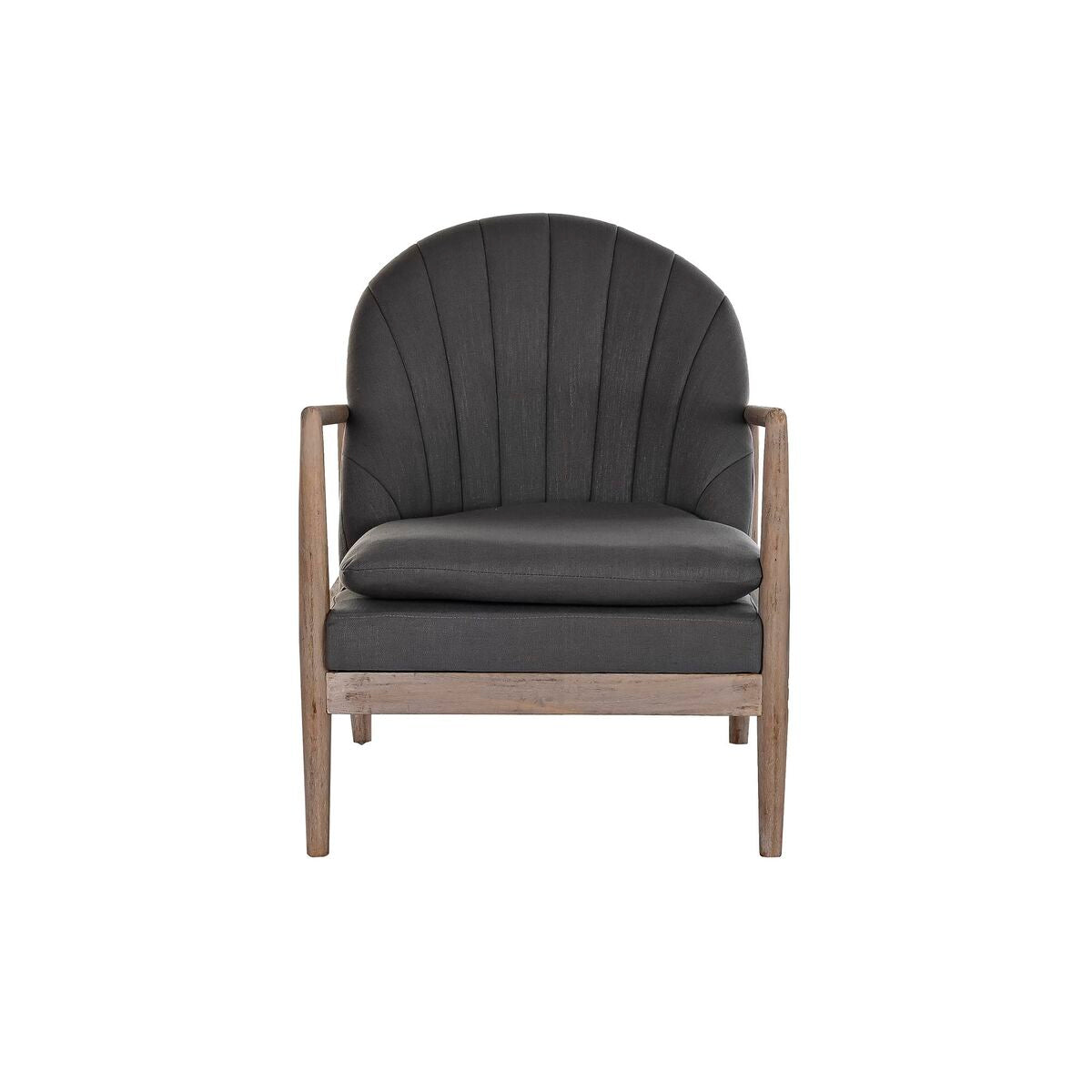 Poltrona DKD Home Decor Abete Poliestere Grigio scuro (67 x 70 x 89 cm)