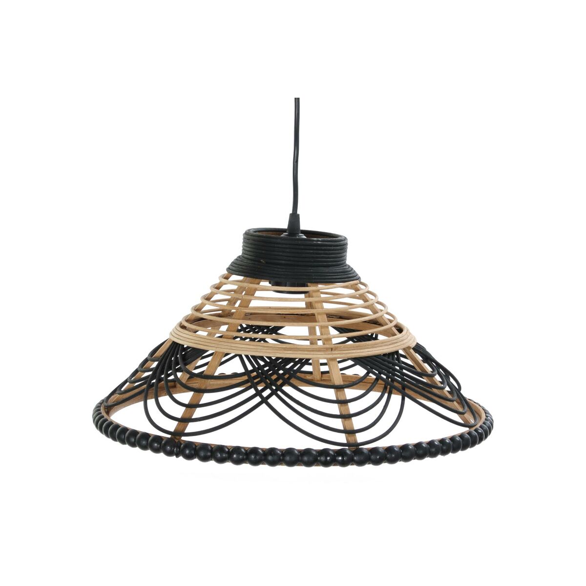 Lampadario DKD Home Decor Rattan Bicolore 50 W (41 x 41 x 21 cm)