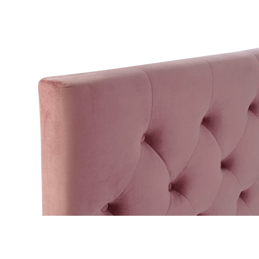 Letto DKD Home Decor Rosa Metallo Legno Poliestere Alluminio (187 x 210 x 137 cm)