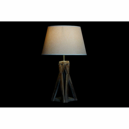 Lampada da tavolo DKD Home Decor Legno Cotone Marrone scuro (35 x 35 x 56 cm)