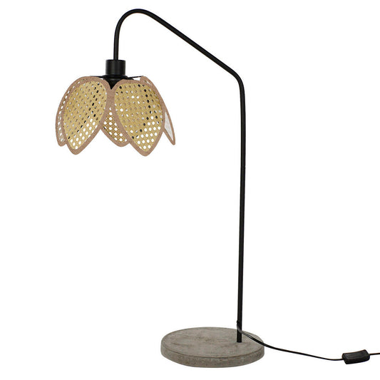 Lampada da tavolo DKD Home Decor Nero Grigio Metallo Marrone Rattan 250 V 60 W (25 x 50 x 81 cm)