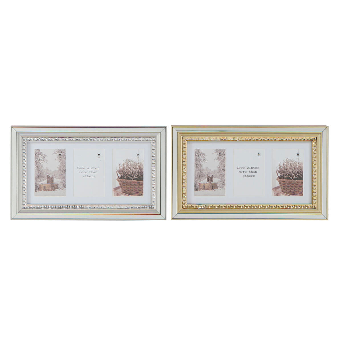 Cornice Portafoto DKD Home Decor Luxury Argentato Dorato Tradizionale (46,5 x 2 x 28,5 cm) (2 Unità)