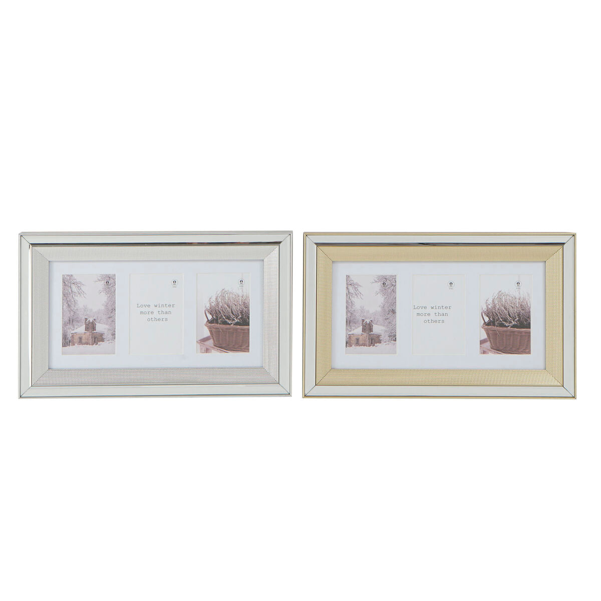 Cornice Portafoto DKD Home Decor Argentato Dorato Tradizionale (47 x 2 x 29 cm) (2 Unità)