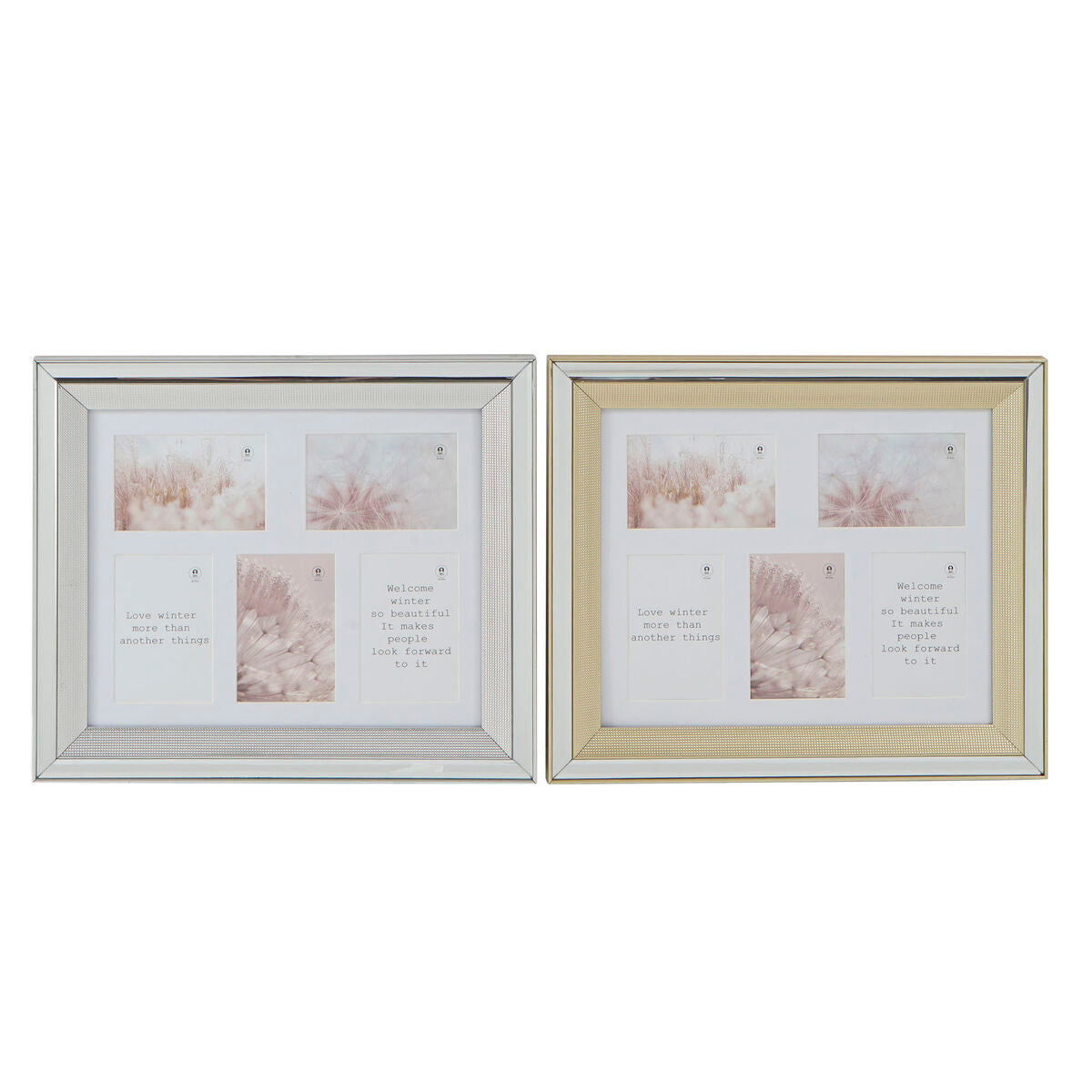 Cornice Portafoto DKD Home Decor Argentato Dorato Tradizionale (47 x 2 x 40 cm) (2 Unità)