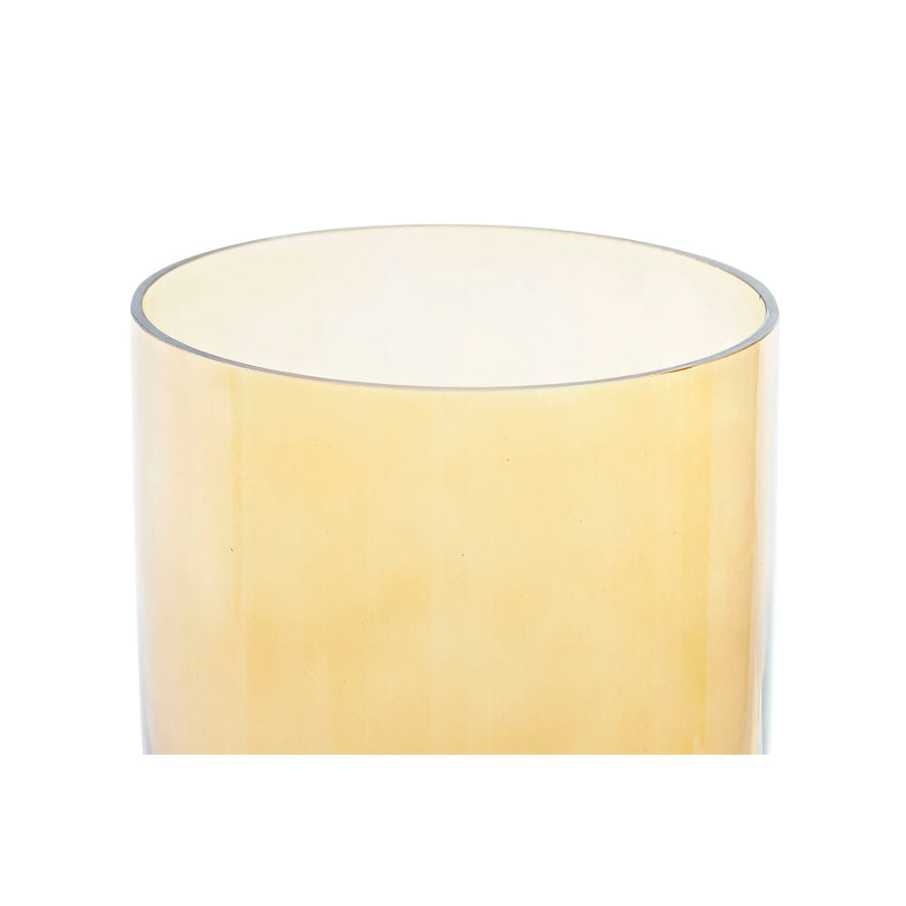 Vaso DKD Home Decor Cristallo Ambra Moderno (10 x 10 x 14 cm)