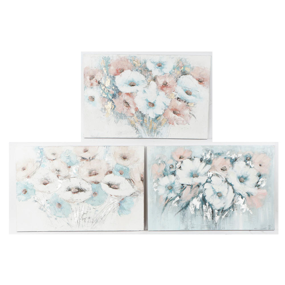 Quadro DKD Home Decor Fiori (120 x 3.5 x 80 cm) (3 pezzi)