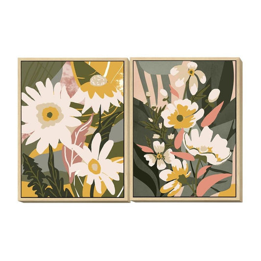 Quadro DKD Home Decor Fiori (60 x 4 x 80 cm) (2 pezzi)