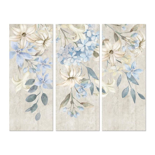 Quadro DKD Home Decor Fiori (3 pezzi) (55 x 3 x 135 cm)