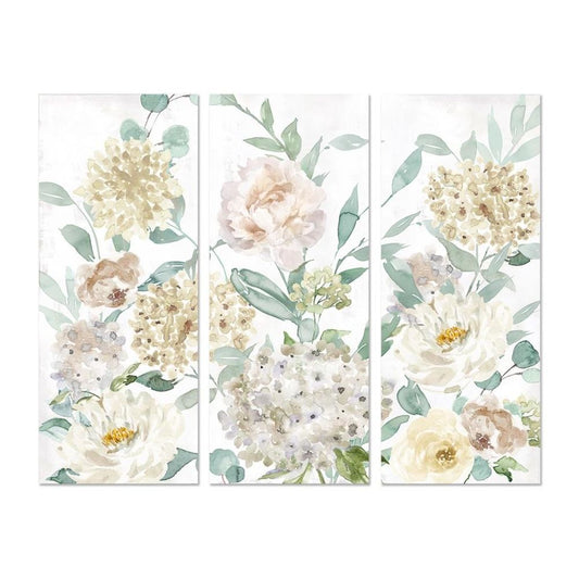 Quadro DKD Home Decor Fiori (3 pezzi) (55 x 3 x 135 cm)