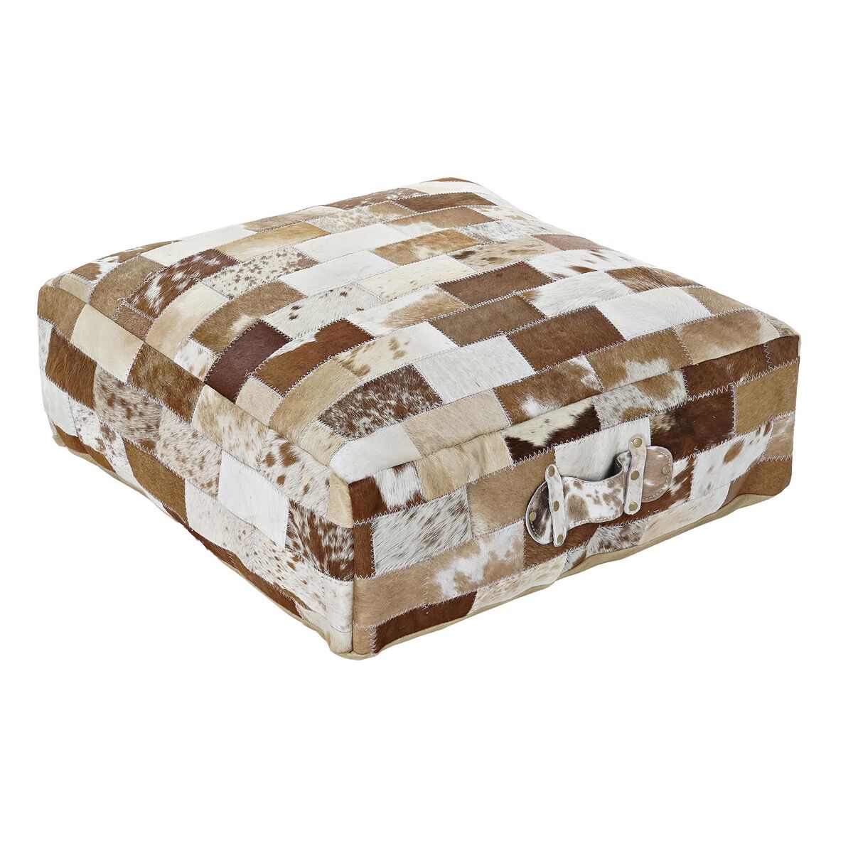 Cuscino DKD Home Decor Da terreno Poliestere Pelle Multicolore Coloniale (60 x 60 x 20 cm)