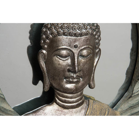 Decorazione da Parete DKD Home Decor Specchio Beige Buddha Resina Rame Chiaro (59 x 5 x 59 cm)