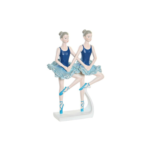 Statua ballerine DKD Home Decor Azzurro Resina (14 x 7.5 x 20.5 cm)