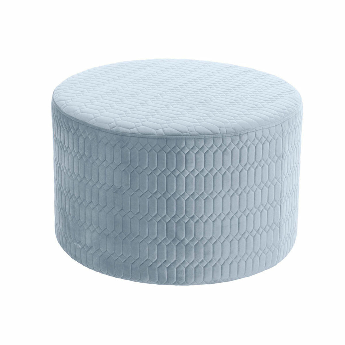 Poggiapiedi DKD Home Decor Poliestere Blu cielo Spugna Legno MDF (55 x 55 x 35 cm)
