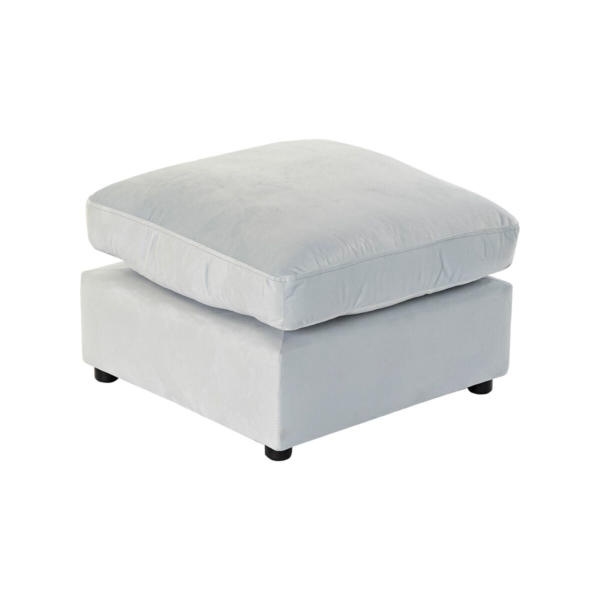 Poggiapiedi DKD Home Decor Legno Poliestere Celeste Moderno (55 x 55 x 35 cm)