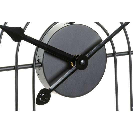 Orologio da Parete DKD Home Decor Nero Dorato Metallo (45 x 3 x 45 cm)