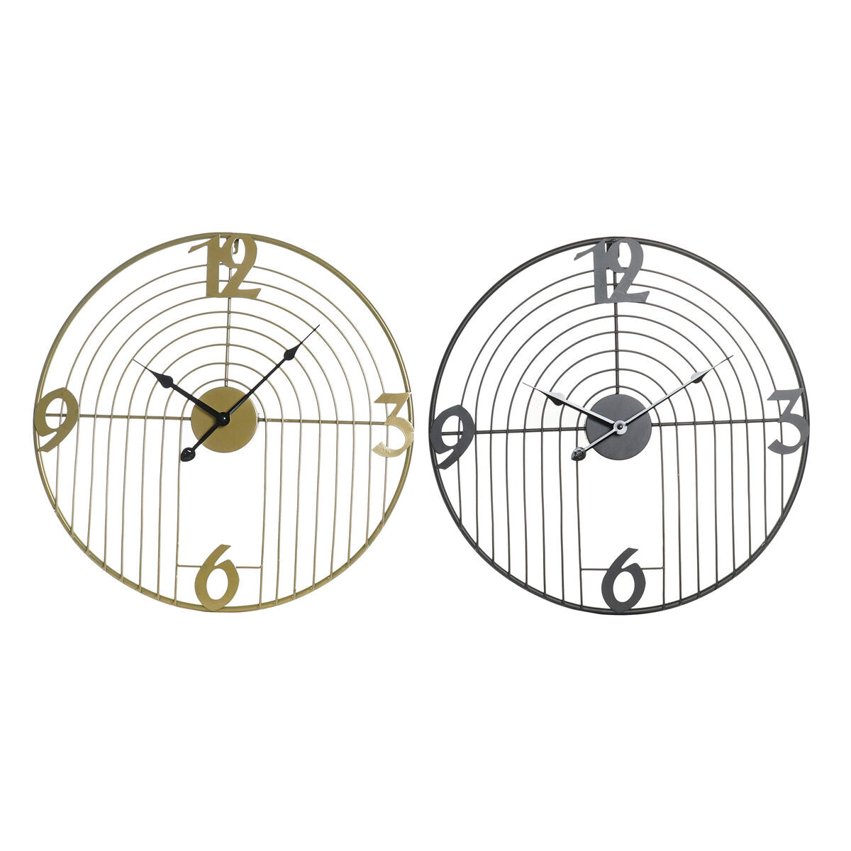 Orologio da Parete DKD Home Decor Nero Dorato Metallo (45 x 3 x 45 cm)