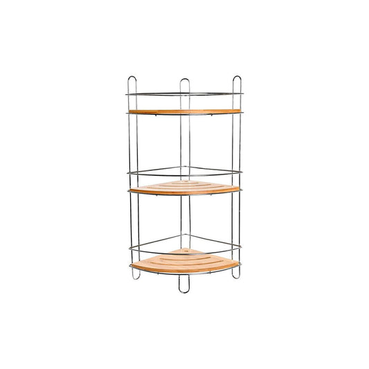 Scaffale da Bagno DKD Home Decor Naturale Alluminio Bambù Metallo cromato inossidabile (19,5 x 19,5 x 47 cm)